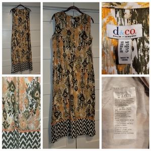 D&Co Petite Ikat Print Maxi Dress